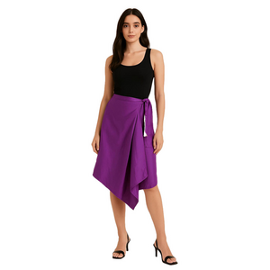 IN PRIVATE Vintage Asymmetrical Purple Women's Silk Skirt Sz 9